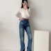 6Fashion Pockets Women High Waisted Jeans