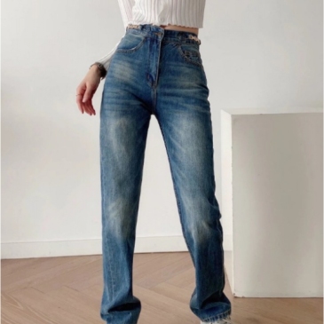 Fashion Pockets Women High Waisted Jeans