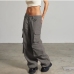1Loose Solid Cargo Women Denim Jeans