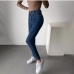 13New Solid Pocket High Waist Pencil Jeans