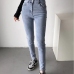 14New Solid Pocket High Waist Pencil Jeans