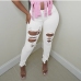 4Personality Hollow Out High Waist Pencil Jeans