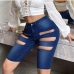 3Sexy Cut Out Half Length  Denim Jean Pants