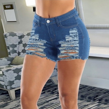 Sexy Ripped High Waist Denim Short Pants