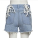 8Street Bandage High Rise Jeans Shorts For Women