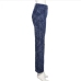 11Street Printed Blue Wide Leg Cotton Jean Pants