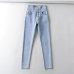 13Stylish Pockets Solid High Waisted Skinny Jeans