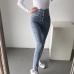 8Stylish Pockets Solid High Waisted Skinny Jeans
