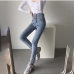 10Stylish Pockets Solid High Waisted Skinny Jeans