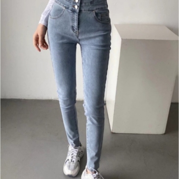 Stylish Pockets Solid High Waisted Skinny Jeans