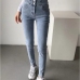 1Stylish Pockets Solid High Waisted Skinny Jeans