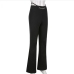 8 Chain Decor Solid Color Flare Pants