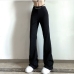 1 Chain Decor Solid Color Flare Pants