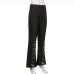 6 Pure Color Lace-up Design Flared Pants