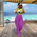 11 Sexy Tassels Pure Color Drawstring Plus Size Pants