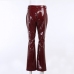 13Alligator Print Leather Bootcut Long Pants For Ladies