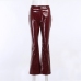 11Alligator Print Leather Bootcut Long Pants For Ladies