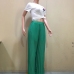 9Casual Pleated Mid Waist Wide Leg Pants