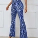 15Casual Yoga Ripple Printed Plus Size Flare Pants