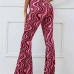 4Casual Yoga Ripple Printed Plus Size Flare Pants