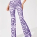 5Casual Yoga Ripple Printed Plus Size Flare Pants