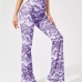 6Casual Yoga Ripple Printed Plus Size Flare Pants