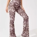 8Casual Yoga Ripple Printed Plus Size Flare Pants