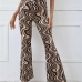 9Casual Yoga Ripple Printed Plus Size Flare Pants