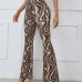 10Casual Yoga Ripple Printed Plus Size Flare Pants