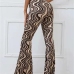 11Casual Yoga Ripple Printed Plus Size Flare Pants