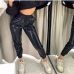 3Chic Pu Black Pocket High Waist Long Pants