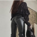 8Chic Pu High Waist Patchwork Skinny Pants