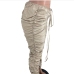 7Chic Ruched  Pure Color Long Pants For Women
