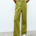 4Chic Solid High Waist Straight Long Pants