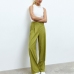 1Chic Solid High Waist Straight Long Pants