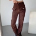 1Easy Match High Waist Straight Long Pants