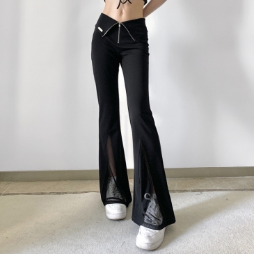 Fashion Gauze Solid Patchwork Pants For Women