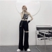 9Fashion Metal Deco Straight Leg Pants