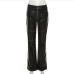 5Fashion Trends Solid Faux Leather Straight Pants