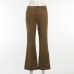 5Fitted High Rise Solid Flare Pants For Women