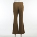 7Fitted High Rise Solid Flare Pants For Women