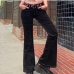 10Fitted High Rise Solid Flare Pants For Women