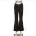 6Fitted Solid Women Flare Pants