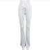 12Ladies Ruched White Bootcut Low Waist Long Pants