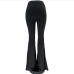 14Ladies Solid Black Flare Pants For Women