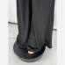 16Ladies Solid Black Flare Pants For Women