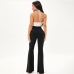 4Ladies Solid Black Flare Pants For Women