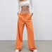 3Ladies Wide Leg Solid High Waisted Pants