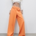 1Ladies Wide Leg Solid High Waisted Pants