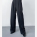 6Office Lady Solid High Waist Straight Leg Pants